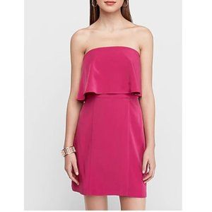 NWT Express Pink Strapless Flounce Dress